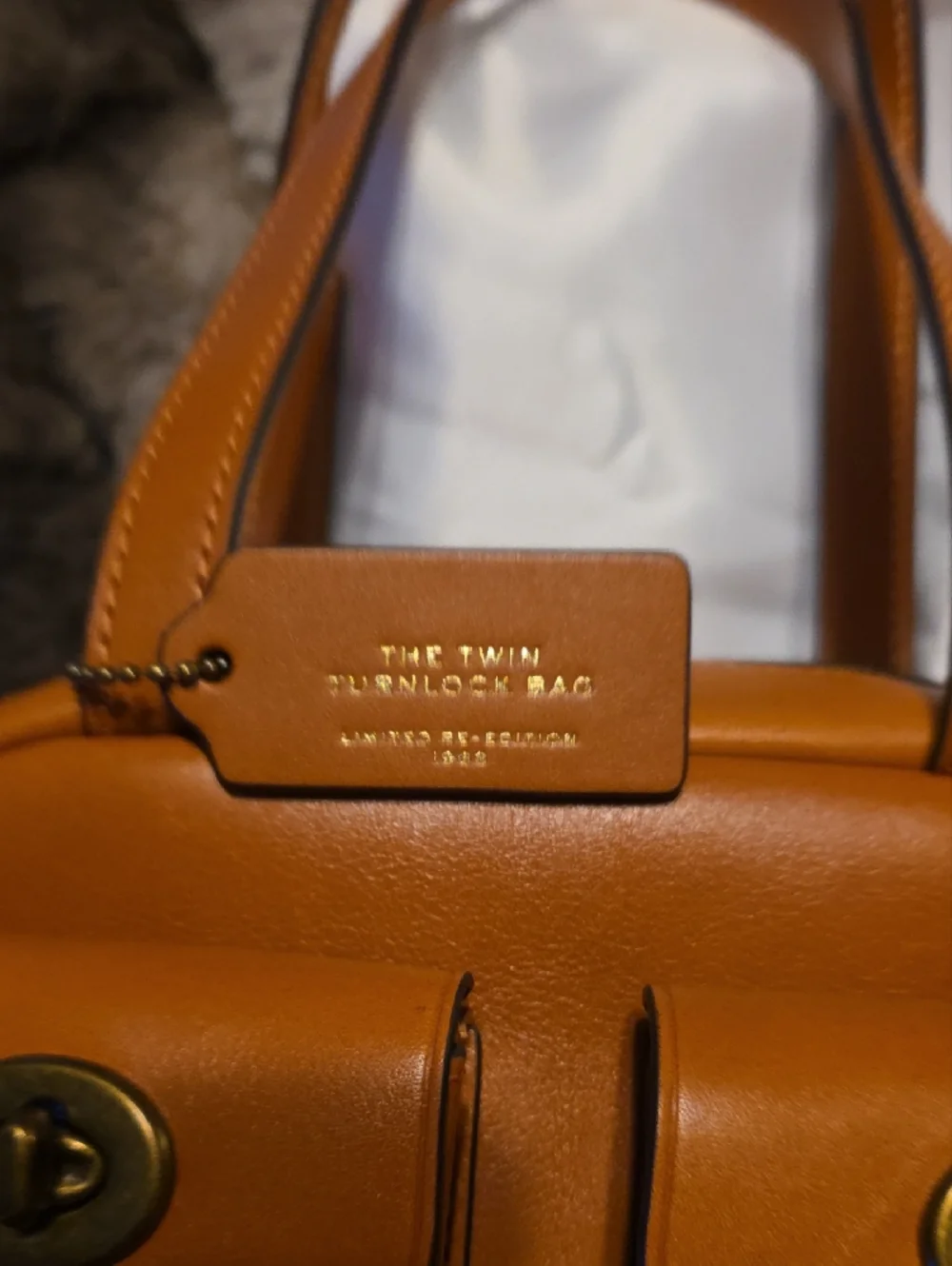 Coach Toffee Twin Turnlock Leather Satchel with Twin Front Pockets - Picture 3 of 8